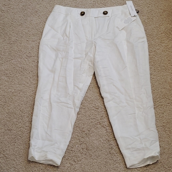 NWT CALVIN KLEIN plus size linen White pants - Picture 4 of 9